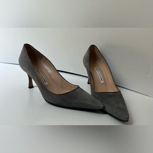 Manolo Blahnik Gray Suede Pumps